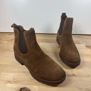 Bjorndal Brenna Chelsea Boots Womens Size 7.5 Brown Suede Booties Pull On Shoes